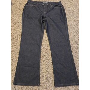 DKNY Dark‎ Denim Wide Leg Jeans Women's Size 16R Black